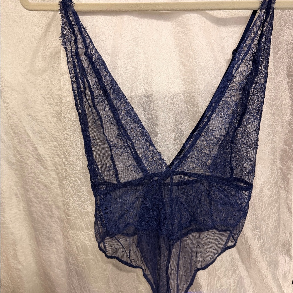 Victoria's Secret Navy Lace Bodysuit